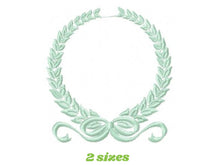 Cargar imagen en el visor de la galería, Laurel embroidery designs - Monogram frame embroidery design machine embroidery pattern - tea towel embroidery laurel wreath design pes jef
