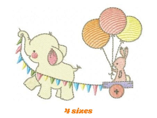 Elephant embroidery designs - Animal embroidery design machine embroidery pattern - Baby boy embroidery file - Circus embroidery birthday
