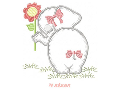 Elephant embroidery designs - Baby girl embroidery design machine embroidery pattern - Animal embroidery file  elephant with flower applique