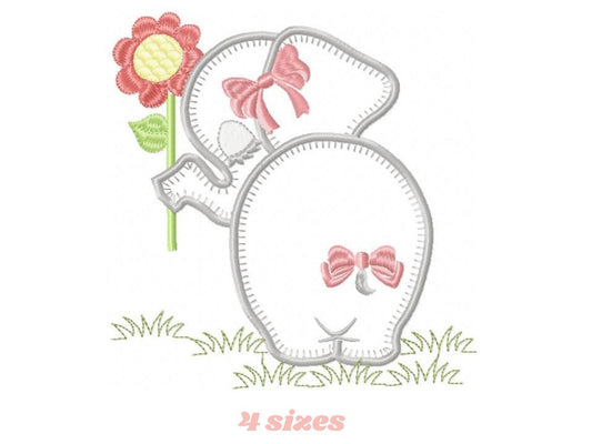 Elephant embroidery designs - Baby girl embroidery design machine embroidery pattern - Animal embroidery file  elephant with flower applique