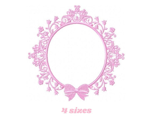 Frame embroidery designs - Flower Wreath embroidery design machine embroidery pattern - Lace embroidery file - baby girl embroidery frame
