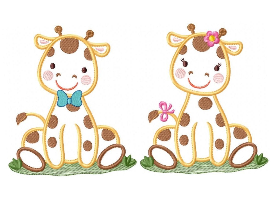 Giraffe embroidery design - Animal embroidery designs machine embroidery pattern - Baby boy embroidery file - Giraffe applique digital file