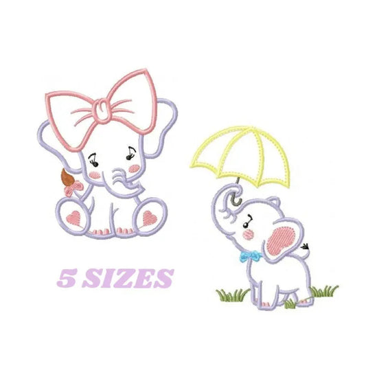 Elephant embroidery designs - Animal embroidery design machine embroidery pattern - Baby girl embroidery file - elephant applique design Marcia Embroidery