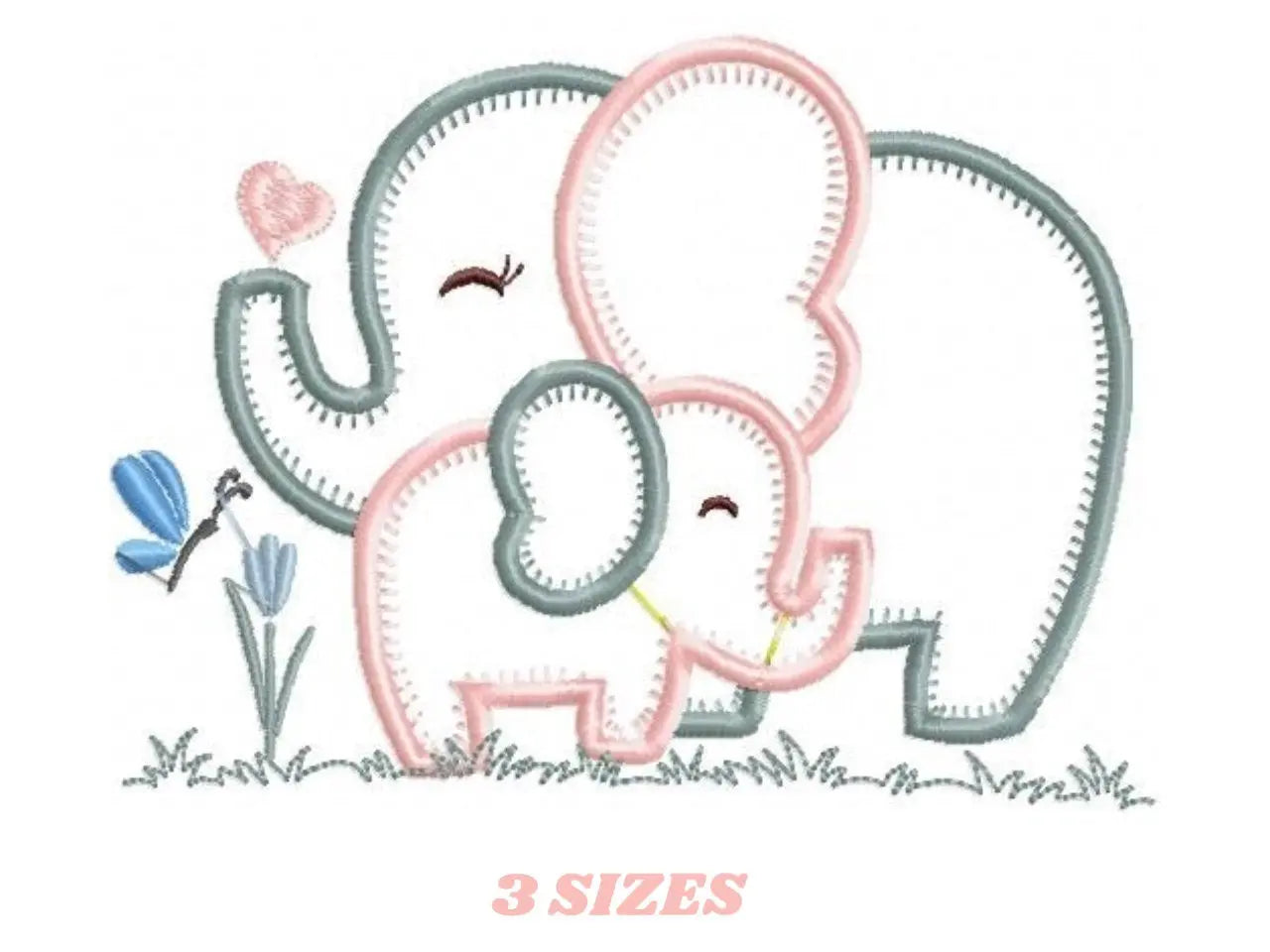 Elephant embroidery designs - Mother with baby embroidery design machine embroidery pattern - elephant applique design - instant download Marcia Embroidery