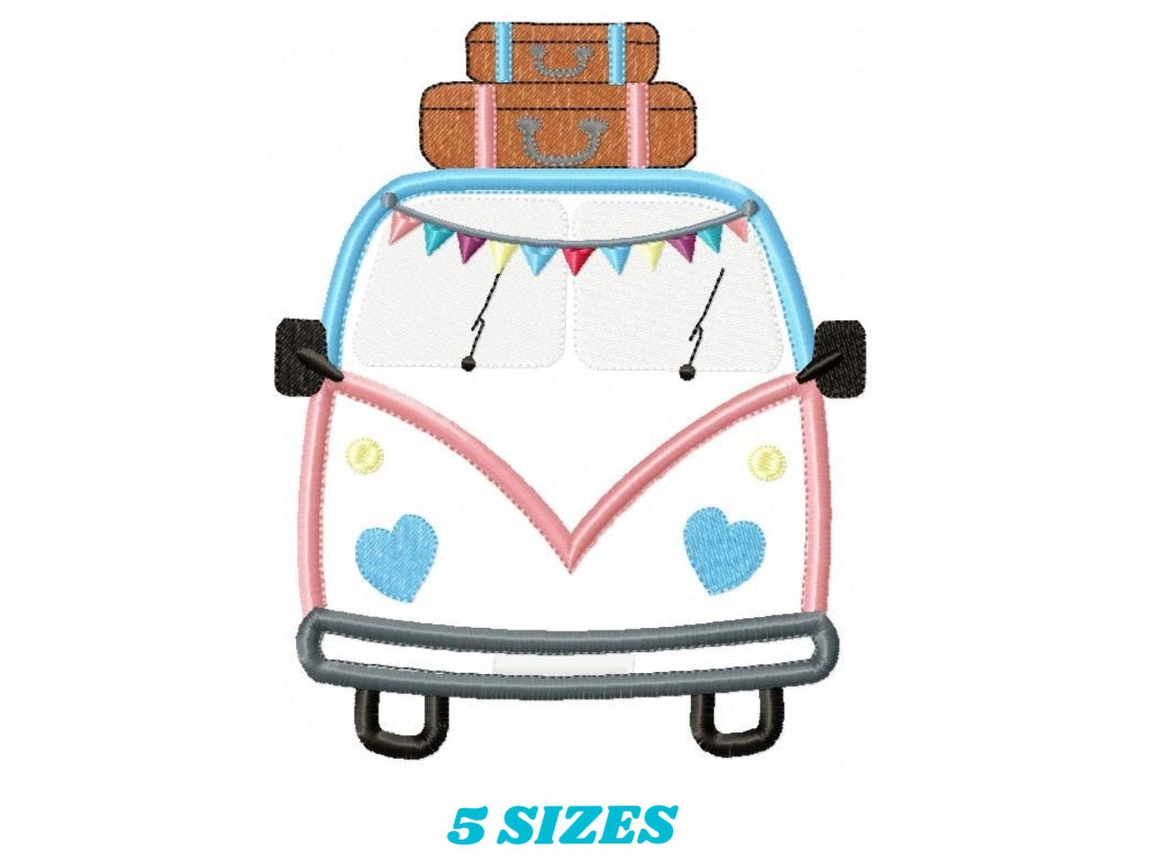 Kombi embroidery designs - Vehicle Van machine embroidery pattern - Automobile Kombi applique - Instant digital download pes jef dst hus vp3
