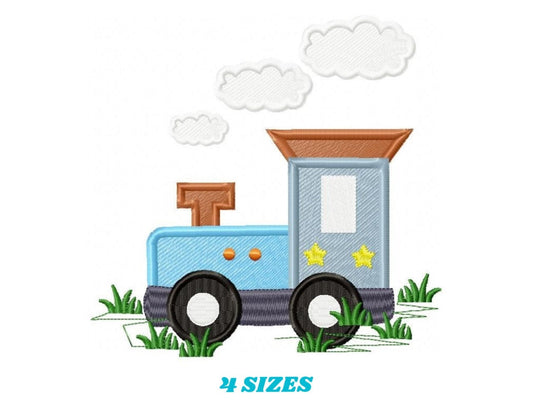 Train embroidery designs - Vehicle embroidery design machine embroidery pattern - boy embroidery file instant download - train with wagon