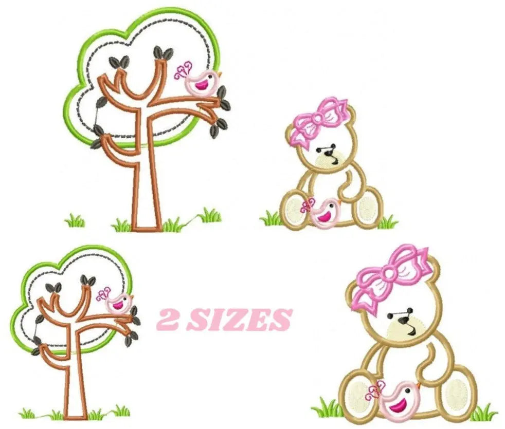 Female Bear embroidery designs - Teddy embroidery design machine embroidery pattern - baby embroidery Bear applique design - newborn layette Marcia Embroidery