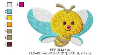 Bee embroidery design - Bees embroidery designs machine embroidery pattern - baby girl embroidery file - honey bee applique design newborn Marcia Embroidery