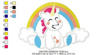 Carica l&#39;immagine nel visualizzatore di Gallery, Unicorn embroidery designs - Rainbow embroidery design machine embroidery pattern - Baby girl embroidery file - Unicorn rainbow applique
