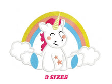 Laden Sie das Bild in den Galerie-Viewer, Unicorn embroidery designs - Rainbow embroidery design machine embroidery pattern - Baby girl embroidery file - Unicorn rainbow applique
