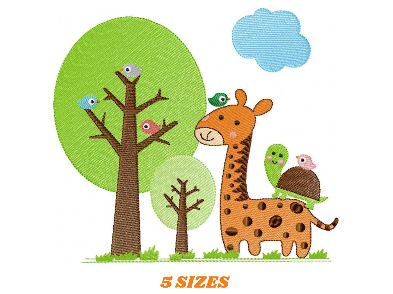 Safari embroidery designs - Giraffe embroidery design machine embroidery pattern - Forest animals embroidery design - instant download