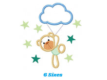 Carica l&#39;immagine nel visualizzatore di Gallery, Bear embroidery designs - Cloud embroidery design machine embroidery pattern - bear applique design - Boy embroidery sky embroidery stars
