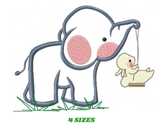 Elephant embroidery design - Animal embroidery design machine embroidery pattern - Newborn embroidery file - baby elephant applique design Marcia Embroidery