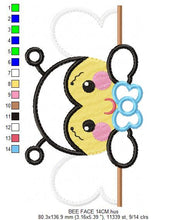 Load image into Gallery viewer, Bee embroidery design - Bees embroidery designs machine embroidery pattern - baby boy embroidery file - honey bee applique design newborn
