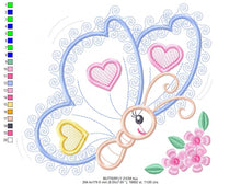 Charger l&#39;image dans la galerie, Butterfly embroidery design - Animal embroidery designs machine embroidery pattern - Baby girl embroidery file - butterfly applique design
