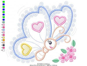 Butterfly embroidery design - Animal embroidery designs machine embroidery pattern - Baby girl embroidery file - butterfly applique design