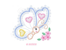 Charger l&#39;image dans la galerie, Butterfly embroidery design - Animal embroidery designs machine embroidery pattern - Baby girl embroidery file - butterfly applique design
