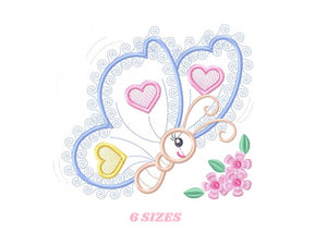 Butterfly embroidery design - Animal embroidery designs machine embroidery pattern - Baby girl embroidery file - butterfly applique design