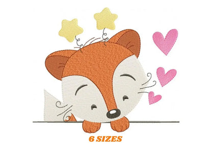 Peek a boo  Red Fox embroidery designs - Woodland animals embroidery design machine embroidery pattern - baby boy embroidery file pes jef Marcia Embroidery