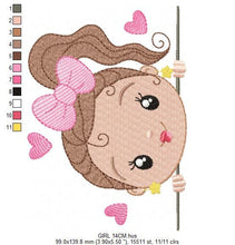 Load image into Gallery viewer, Peek a boo Baby girl embroidery designs - Fairy embroidery design machine embroidery pattern - Toddler embroidery file - children embroidery
