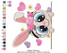 Laden Sie das Bild in den Galerie-Viewer, Bunny embroidery design - Rabbit embroidery designs machine embroidery pattern - baby embroidery file - kid embroidery rabbit with flowers
