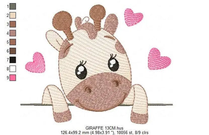 Peek a boo Giraffe embroidery design - Animal embroidery designs machine embroidery pattern - Baby girl embroidery file - instant download Marcia Embroidery