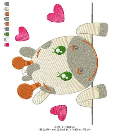 Peek a boo Giraffe embroidery design - Animal embroidery designs machine embroidery pattern - Baby girl embroidery file - instant download Marcia Embroidery