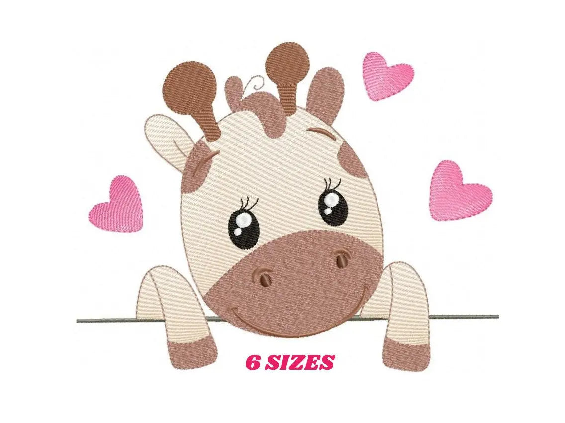 Peek a boo Giraffe embroidery design - Animal embroidery designs machine embroidery pattern - Baby girl embroidery file - instant download Marcia Embroidery