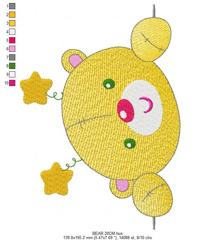 Bear embroidery designs - Bear peek a boo embroidery design machine embroidery pattern - cute teddy bear embroidery file - instant download Marcia Embroidery