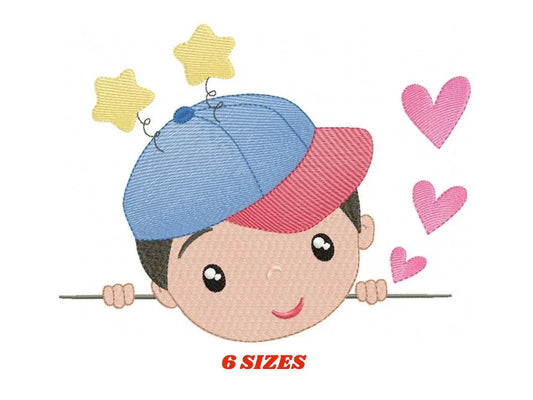 Peek a boo Baby boy embroidery design - Newborn embroidery designs machine embroidery pattern - kid embroidery file - children toddler jef Marcia Embroidery