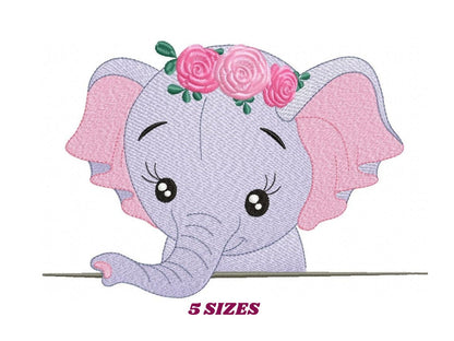 Elephant embroidery designs - Animal embroidery design machine embroidery pattern - Baby girl embroidery file - kid embroidery Towel pillow
