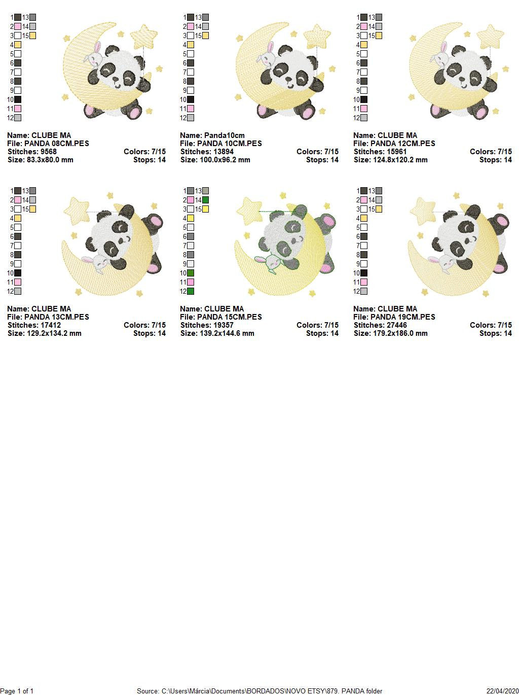 Panda embroidery design - Animal embroidery designs machine embroidery pattern - Baby boy embroidery file - girl embroidery rippled design