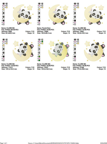 Panda embroidery design - Animal embroidery designs machine embroidery pattern - Baby boy embroidery file - girl embroidery rippled design