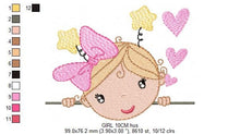 Cargar imagen en el visor de la galería, Peek a boo Girl embroidery designs - Baby embroidery design machine embroidery pattern - Toddler embroidery file - instant download towel
