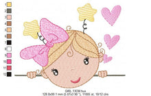 Cargar imagen en el visor de la galería, Peek a boo Girl embroidery designs - Baby embroidery design machine embroidery pattern - Toddler embroidery file - instant download towel
