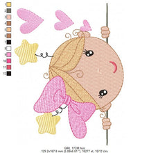 Load image into Gallery viewer, Peek a boo Girl embroidery designs - Baby embroidery design machine embroidery pattern - Toddler embroidery file - instant download towel
