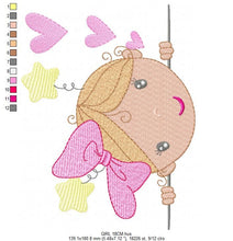 Charger l&#39;image dans la galerie, Peek a boo Girl embroidery designs - Baby embroidery design machine embroidery pattern - Toddler embroidery file - instant download towel
