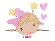 Load image into Gallery viewer, Peek a boo Girl embroidery designs - Baby embroidery design machine embroidery pattern - Toddler embroidery file - instant download towel
