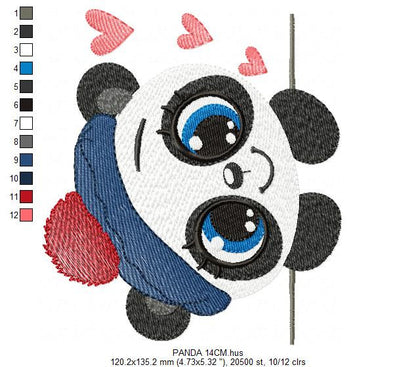 Panda embroidery design - Animal embroidery designs machine embroidery pattern - Baby boy embroidery file - girl embroidery rippled design