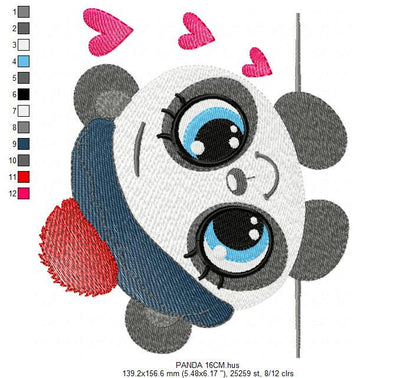 Panda embroidery design - Animal embroidery designs machine embroidery pattern - Baby boy embroidery file - girl embroidery rippled design