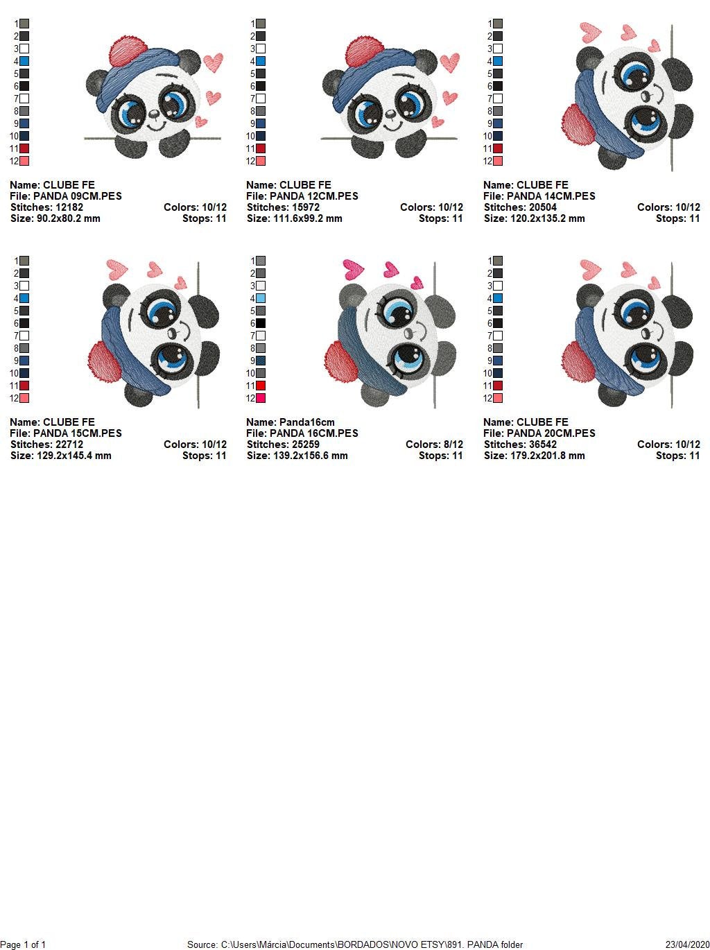 Panda embroidery design - Animal embroidery designs machine embroidery pattern - Baby boy embroidery file - girl embroidery rippled design