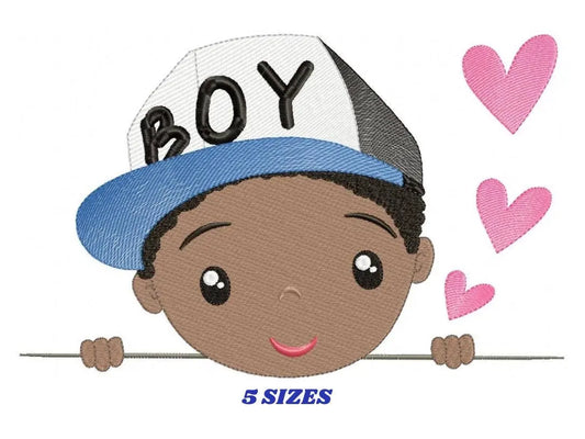 Peek a boo Boy embroidery designs - Boy with cap embroidery design machine embroidery pattern - Baby boy embroidery file  instant download Marcia Embroidery