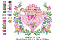 Carica l&#39;immagine nel visualizzatore di Gallery, Baby girl embroidery designs - Toddler embroidery design machine embroidery - Newborn baby embroidery file - instant download digital file
