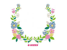 Cargar imagen en el visor de la galería, Monogram Frame embroidery designs - Flower embroidery design machine embroidery pattern - rose wreath embroidery file - baby girl embroidery
