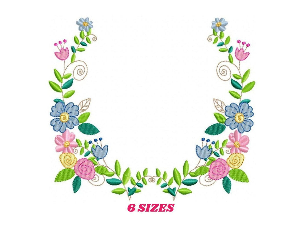 Monogram Frame embroidery designs - Flower embroidery design machine e –  Marcia Embroidery