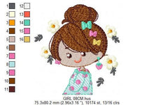 Carica l&#39;immagine nel visualizzatore di Gallery, Baby girl embroidery designs - Fairy embroidery design machine embroidery - girl with flowers embroidery file - Spring embroidery pattern
