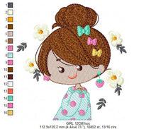 Carica l&#39;immagine nel visualizzatore di Gallery, Baby girl embroidery designs - Fairy embroidery design machine embroidery - girl with flowers embroidery file - Spring embroidery pattern
