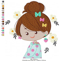 Carica l&#39;immagine nel visualizzatore di Gallery, Baby girl embroidery designs - Fairy embroidery design machine embroidery - girl with flowers embroidery file - Spring embroidery pattern
