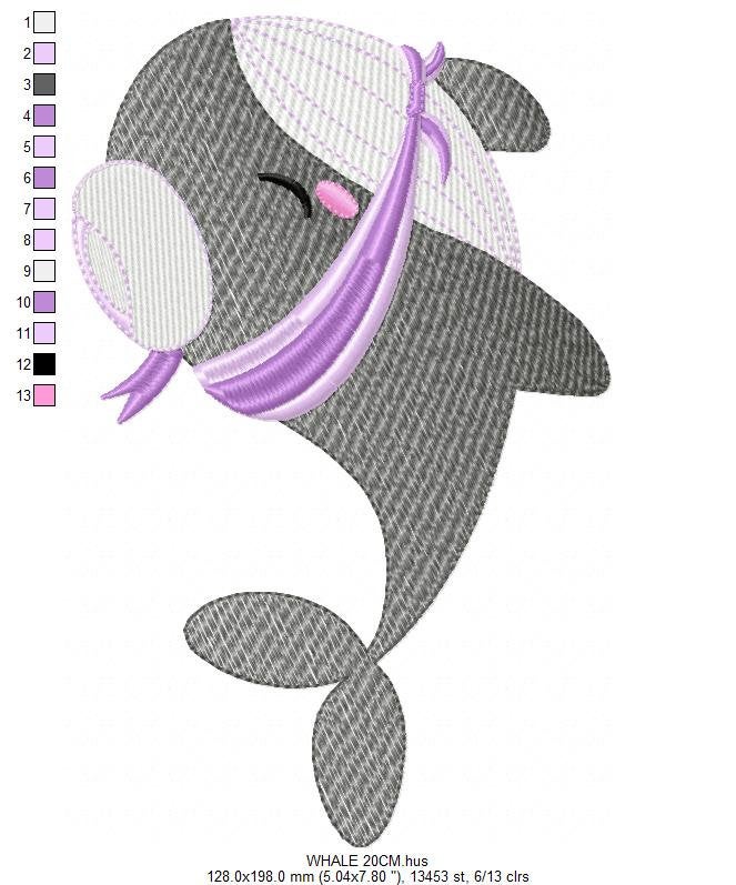 Whale embroidery designs - Ocean Fish embroidery design machine embroidery pattern - Baby boy embroidery file - sea animal embroidery pes
