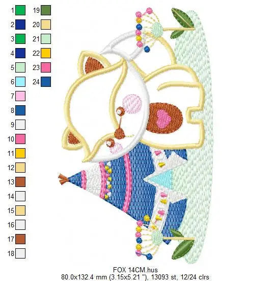 Red Fox embroidery designs - Woodland animal embroidery design machine embroidery pattern - Indian embroidery file - baby boy embroidery Marcia Embroidery
